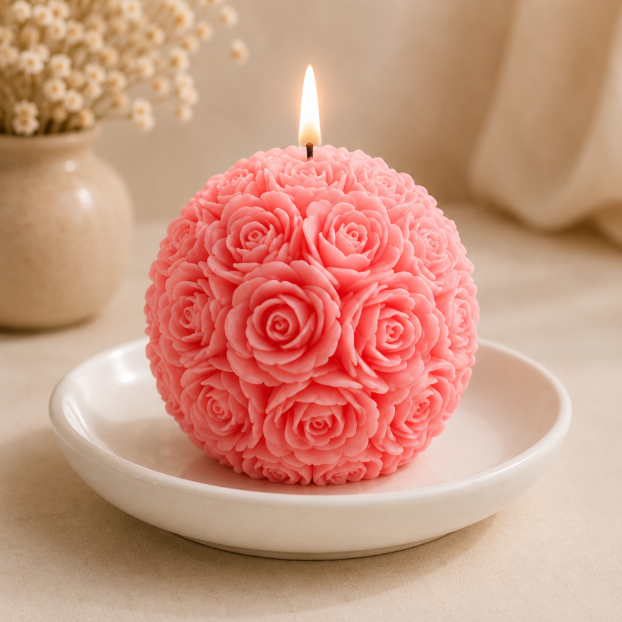 Rose Ball Candle