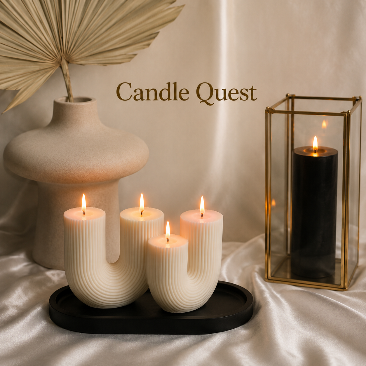 Sculptural Ribbed  Candle